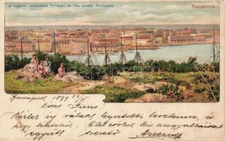 Havanna litho magyar lap 1899 csokigyár kiadása