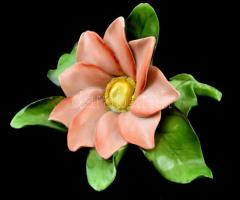 Herendi porcelán lótusz, kézzel festett, jelzett, lepattanással, 9×12 cm