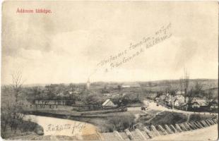 1910 Ádámos, Adamus; látkép Unitárius templommal és Küküllő folyóval. Dunky Fivérek cs. és kir. udv. fényképészek kiadása / general view with Unitarian church and Tarnava river (fl)