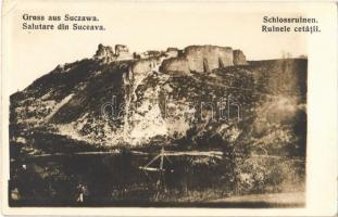 1918 Suceava, Suczawa, Szucsáva, Szőcsvásár, Schlossruinen / castle ruins, So.Stpl (EK)