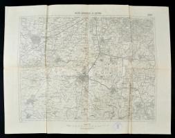1926 Hajdúszoboszló és Esztár környékének térképe, M. Kir. Állami Térképészet, M. Kir. 11. gyalogezred pecsétjével, 47x59 cm