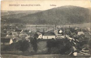 1914 Bibarcfalva, Biborteni; látkép, templom / general view, church (szakadás / tear)