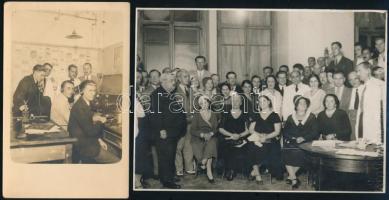 cca 1932 Fotók a rádiózás hőskorából 6 db feliratozott fénykép, rádióközvetítés, műegyetemi rádióama...