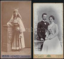 cca 1910 Torboszlói Bereczky-család műtermi fotói, 3 db, kolozsvári műtermekből, 20x10 cm