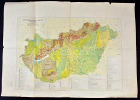cca 1950-1960 Magyarország geomorfológiai térképe, Szerk.: Pécsi M., angol nyelven, Bp. Offset-ny., hajtásnyommal,a széleken kis szakadásokkal, 49x69 cm