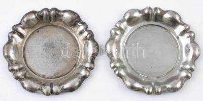 2 db jelzett ezüst poháralátét d:7,5 cm, 21 g / Silver glass mats