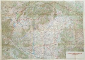 1939 Csonka Magyarország áttekintő térképe, 1:750.000, Magyar Királyi Honvéd Térképészeti Intézet, hajtásnyomokkal, 99x70 cm.