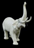Ens porcelán elefánt, jelzett, kis kopásnyomokkal, 22×2 cm
