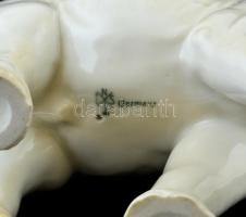 Ens porcelán elefánt, jelzett, kis kopásnyomokkal, 22×2 cm