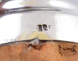 Dugó üveghez, lapis lazuli kővel, ezüst (Ag) szerelékkel, jelzett, h: 9,5 cm