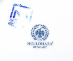 Hollóházi Jurcsák László által tervezett mintával díszített porcelán bonbonier, matricás, jelzett, h...