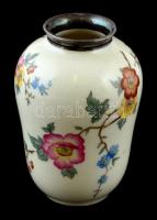 Bavaria virágmintás porcelán váza, matricás, jelzett, hibátlan, m: 9,5 cm