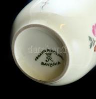 Bavaria virágmintás porcelán váza, matricás, jelzett, hibátlan, m: 9,5 cm