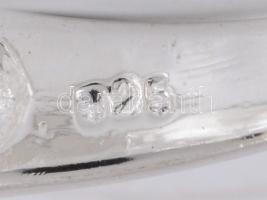 Ezüst(Ag) ötköves bordázott gyűrű, jelzett, méret: 51, bruttó: 3,8 g