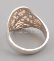 Ezüst(Ag) áttört indamintás gyűrű, jelzett, méret: 56, nettó: 4,1 g