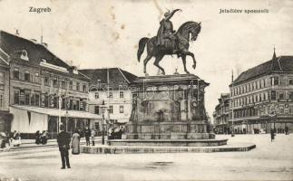 Zagreb Jelacic Statue and the dentist office of Milivoj Jambrisak (fa)