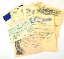 cca 1870-1940 17 db fejléces számla és üzleti levélpapír