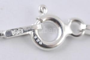 Ezüst(Ag) kígyó nyaklánc, mozgó krokodil függővel, jelzett, h: 56 cm, 3,7×1 cm, nettó: 8 g