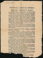 1956 Szovjet röplap a forradalomban a Munkás-Paraszt kormány mellett. Kis hiánnyal, ragasztva