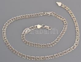 Ezüst(Ag) dupla szemes lapos pancer nyaklánc, h: 48 cm, nettó: 15,9 g