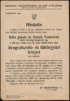 1947-49 2 db hirdetmény: Lágymányosi uszoda és VIII. kerületi üvegcsiszoló műhely felállítása 21x30 ...