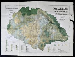 1927 Magyarország talajrégióinak átnézetes térképe, Szerk.: 1918-ban Treitz Péter, 1:1000.000, Bp. M. Kir. Földtani Intézet, a szélén szakadással, 69x93 cm
