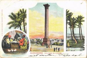 1901 Alexandria, Colonne de Pompée / column, folklore (EB)