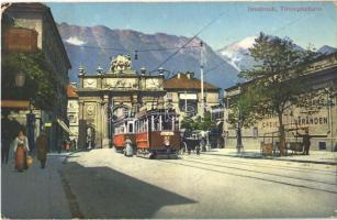 Innsbruck, Triumphpforte / tram, street (EK)