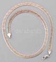 Ezüst(Ag) hullámmintás lapos kígyó nyaklánc, jelzett, h: 42,5 cm, nettó: 12,8 g