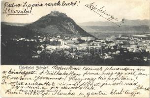 1904 Déva, vár. Kroll Gyula kiadása / Cetatea Deva / castle (ázott / wet damage)