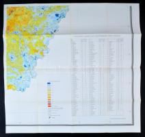 1961 Az alföld talajvíztérképe, a talajvíztükör átlagos mélysége a felszín alatt, Szerk.: Dr. Rónai ...