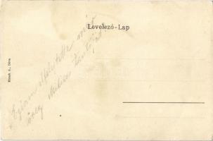 Déva, vár, Maros folyó. Hirsch A. kiadása / Cetatea Deva / castle, Mures riverside. Art Nouveau (EK)