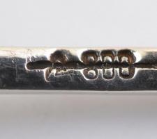 Ezüst(Ag) rózsás nyelű kanál, jelzett, h: 14,5 cm, nettó: 19 g