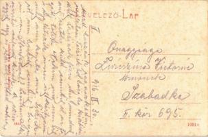 1916 Szászrégen, Reghin; látkép, utca. W. L. (?) 1642. Hübner Ignác kiadása / general view, street (...