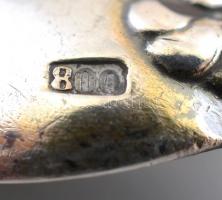 Ezüst(Ag) mokkás kanál, jelzett, h: 11 cm, nettó: 12,2 g