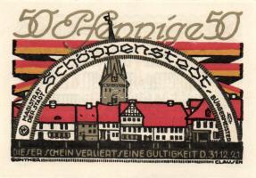 Német Birodalom/Weimari Köztársaság/ Schöppenstedt 1921. 50Pf(10x) összesen 10klf db, teljes sor T:I,I-