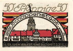 Német Birodalom/Weimari Köztársaság/ Schöppenstedt 1921. 50Pf(10x) összesen 10klf db, teljes sor T:I...