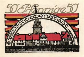 Német Birodalom/Weimari Köztársaság/ Schöppenstedt 1921. 50Pf(10x) összesen 10klf db, teljes sor T:I...