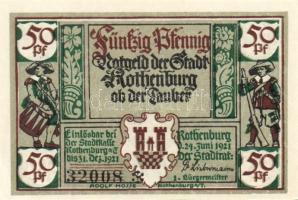 Német Birodalom/Weimari Köztársaság/ Rothenburg 1921. 50Pf(6x) 6klf db, teljes sor T:I