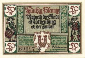 Német Birodalom/Weimari Köztársaság/ Rothenburg 1921. 50Pf(6x) 6klf db, teljes sor T:I