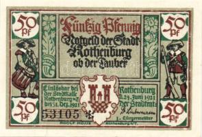 Német Birodalom/Weimari Köztársaság/ Rothenburg 1921. 50Pf(6x) 6klf db, teljes sor T:I