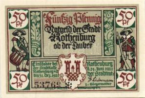 Német Birodalom/Weimari Köztársaság/ Rothenburg 1921. 50Pf(6x) 6klf db, teljes sor T:I