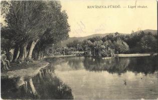 1910 Kovászna, Covasna; Kovászna-fürdő, liget részlet. W. L. (?) 7269. Szabó nyomda kiadása / Baile Covasna, park (gyűrődés / crease)