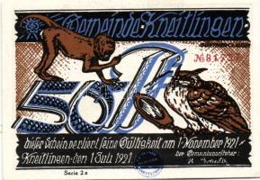 Német Birodalom/Weimari Köztársaság/ Kneitlingen 1921. 50Pf(4x) + 75Pf(4x) + 1M(2x) összesen 10klf d...