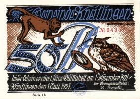 Német Birodalom/Weimari Köztársaság/ Kneitlingen 1921. 50Pf(4x) + 75Pf(4x) + 1M(2x) összesen 10klf d...