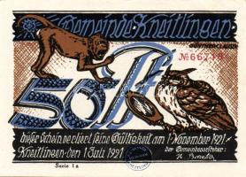 Német Birodalom/Weimari Köztársaság/ Kneitlingen 1921. 50Pf(4x) + 75Pf(4x) + 1M(2x) összesen 10klf d...