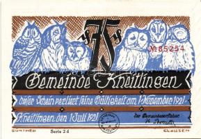 Német Birodalom/Weimari Köztársaság/ Kneitlingen 1921. 50Pf(4x) + 75Pf(4x) + 1M(2x) összesen 10klf d...