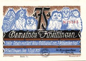 Német Birodalom/Weimari Köztársaság/ Kneitlingen 1921. 50Pf(4x) + 75Pf(4x) + 1M(2x) összesen 10klf d...