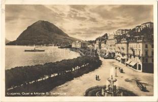 1927 Lugano, Quai e Monte S. Salvatore / quay, mountain, hotels (EK)
