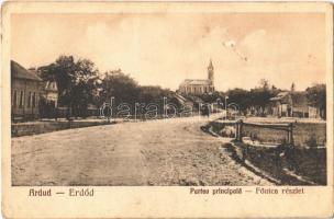 1927 Erdőd, Ardud; Partea principala / Fő utca, templom. Fecser János kiadása / main street, church (EK)